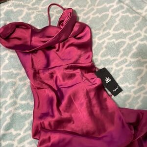 Pink Ruched One Shoulder Bodycon Dress